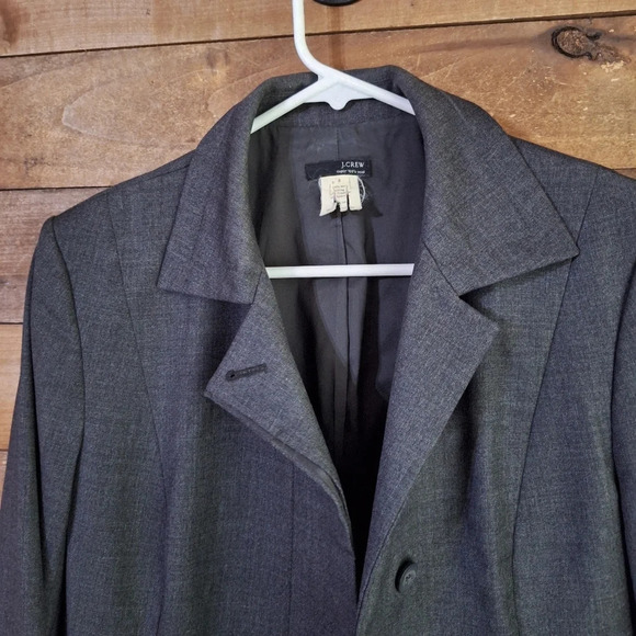 J.Crew 100% Super 100s Wool Dark Grey Coat  SZ 8 - Picture 3 of 9